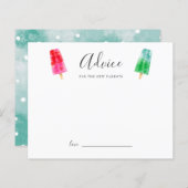 新しい親のためのポプシクル赤ちゃんシャワーアドバイス (正面/裏面)