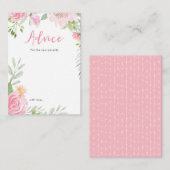 新しい親のためのミニアドバイス赤ちゃんシャワーカード アドバイスカード (正面/裏面)