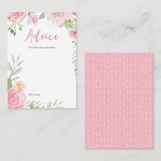 新しい親のためのミニアドバイス赤ちゃんシャワーカード アドバイスカード (正面/裏面)