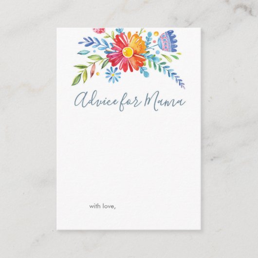 新しい親のためのミニアドバイス赤ちゃんシャワーカード アドバイスカード (正面)