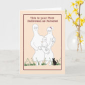 新しい親のための最初のハロウィンカード カード (黄色い花)