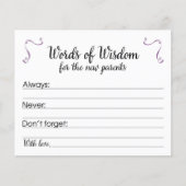 新しい親のための知恵の言葉赤ちゃんシャワーアドバイス (正面)