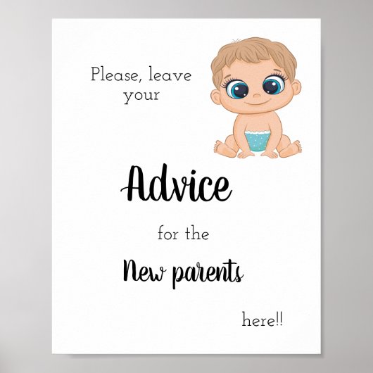 新しい親のアドバイス男の赤ちゃん ポスター (正面)