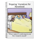 新しい親のユーモアのノートのギフト ノートブック (正面)