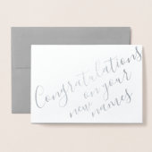 新しい親の書エレガント道おめでとう 箔カード (封筒付き正面)