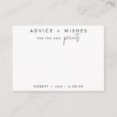 新しい親の願い黒/白のアドバイスカード アドバイスカード (正面)