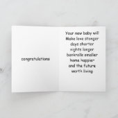 新しい親へのアドバイス-ベビーおめでとう カード (内部)