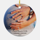 新しい親を期待するシンプルクラシック写真 セラミックオーナメント (裏面)