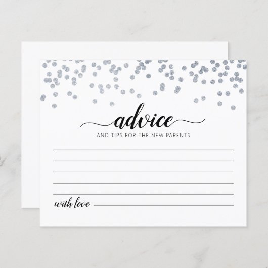 新しい親カードのためのアドバイスベビーシャワーパーティー (正面/裏面)
