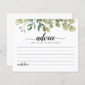 新しい親カードのためのアドバイスベビーシャワーパーティー (正面/裏面)