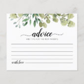 新しい親カードのためのアドバイスベビーシャワーパーティー (正面)