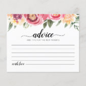 新しい親カードのためのアドバイスベビーシャワーパーティー (正面)