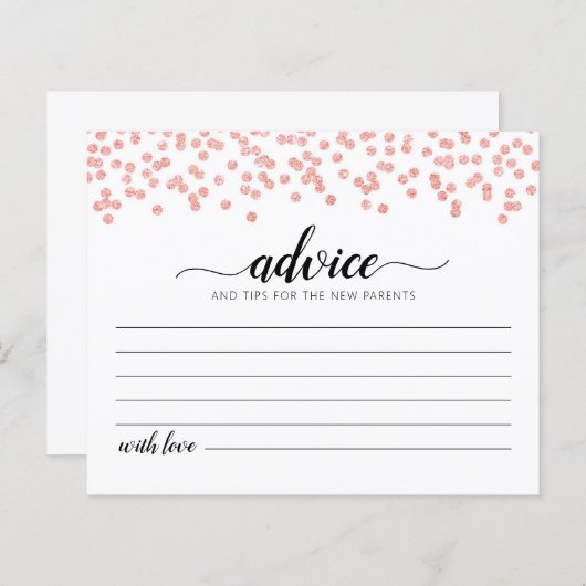 新しい親カードのためのアドバイスベビーシャワーパーティー (正面/裏面)