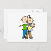 新しい親新生児Tシャツとギフト 案内ポストカード (正面/裏面)