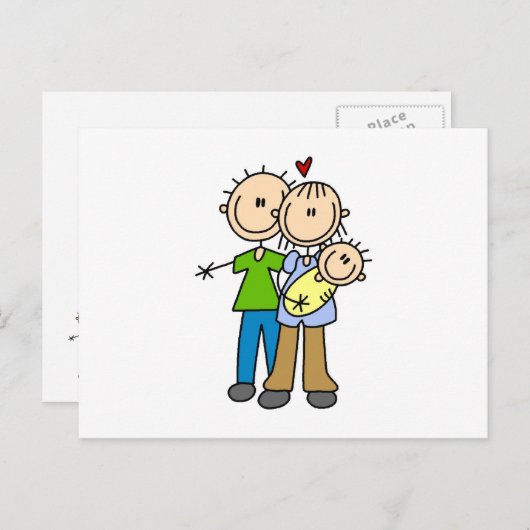 新しい親新生児Tシャツとギフト 案内ポストカード (正面/裏面)