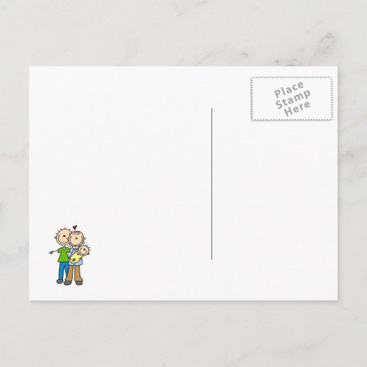 新しい親新生児Tシャツとギフト 案内ポストカード (裏面)