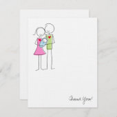 新しい親(男の赤ちゃん付き) -サンキューカード サンキューカード (正面/裏面)