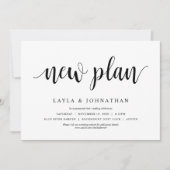 新しい計画での結婚式 日程変更のお知らせ 招待状 (正面)