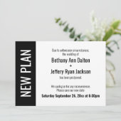 新しい計画のお知らせ、延期になった結婚式の発表 招待状 (スタンド正面)