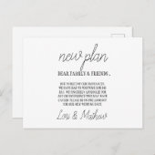 新しい計画のお知らせ 日程変更カード 案内ポストカード (正面/裏面)