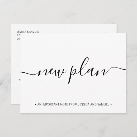 新しい計画のソーシャル·ディスナンシング日付の保存 案内ポストカード (正面/裏面)