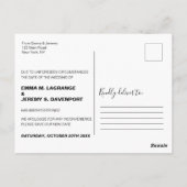 新しい計画の世界地図の宛先の結婚式 ポストカード (裏面)