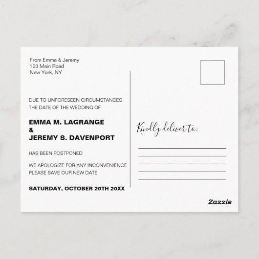 新しい計画の世界地図の宛先の結婚式 ポストカード (裏面)