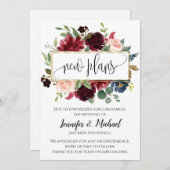 新しい計画の延期キャンセル済みフローラの発表 招待状 (正面/裏面)