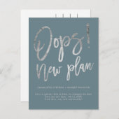 新しい計画の結婚変更日 案内ポストカード (正面/裏面)