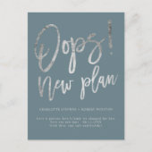 新しい計画の結婚変更日 案内ポストカード (正面)