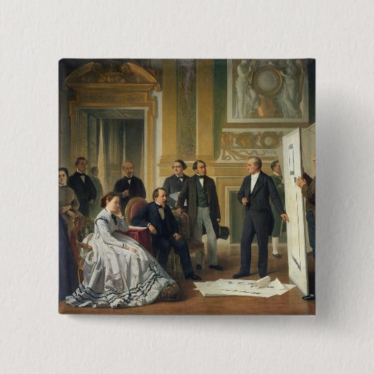 新しい計画をのための示しているルイVisconti 缶バッジ (正面)