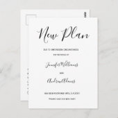 新しい計画シンプルの変更の日付カード ポストカード (正面/裏面)