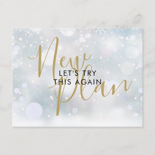 新しい計画スクリプトが取り消された冬の日付の変更 ポストカード (正面)