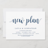 新しい計画結婚の日付の変更 招待状 (正面)