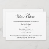 「新しい計画」の発カジュアル表延期結婚 招待状 (正面/裏面)