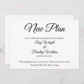「新しい計画」エレガントな延期結婚発表カード 招待状 (正面/裏面)