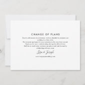 新しい計画 延期されたイベント モノクロ モダン 招待状 (裏面)