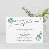 新しい計画 延期された結婚発表カード 招待状 (スタンド正面)