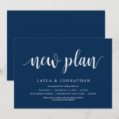 新しい計画 結婚式 日程変更 招待状 (正面/裏面)