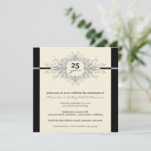 新しい記念日パーティの招待状（銀色） 招待状 (スタンド正面)