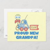 新しい誇りを持ったおじいちゃん男の子のTシャツとギフトだ 案内ポストカード (正面/裏面)