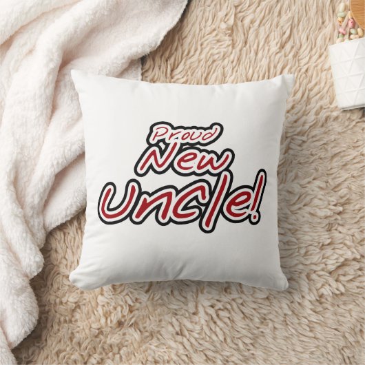 新しい誇りを持った叔父の赤と黒の文字ギフト クッション (ブランケット)