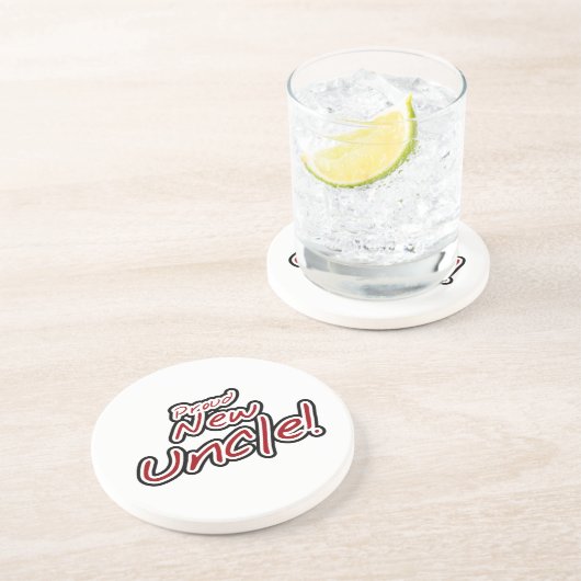 新しい誇りを持った叔父の赤と黒の文字ギフト コースター (側面)