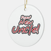 新しい誇りを持った叔父の赤と黒の文字ギフト セラミックオーナメント (左)