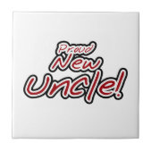 新しい誇りを持った叔父の赤と黒の文字ギフト タイル (正面)