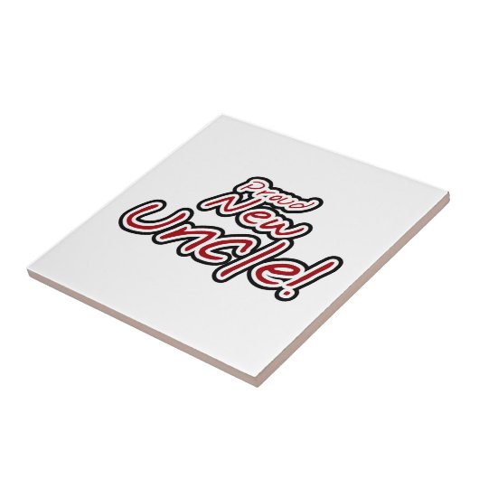 新しい誇りを持った叔父の赤と黒の文字ギフト タイル (側面)