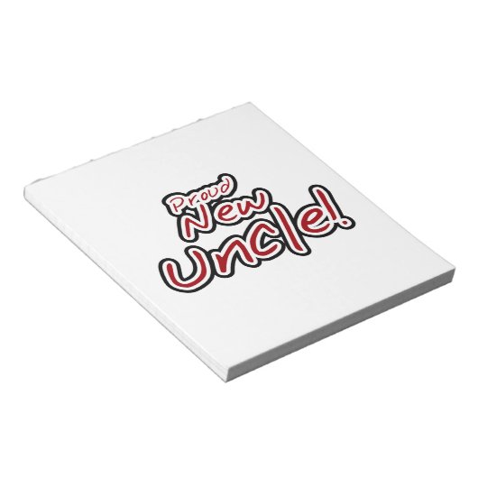 新しい誇りを持った叔父の赤と黒の文字ギフト ノートパッド (アングル)