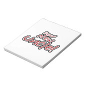 新しい誇りを持った叔父の赤と黒の文字ギフト ノートパッド (回転)