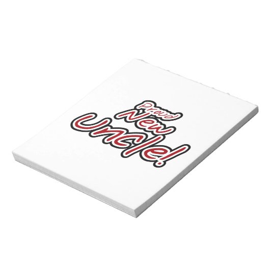 新しい誇りを持った叔父の赤と黒の文字ギフト ノートパッド (回転)