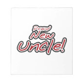 新しい誇りを持った叔父の赤と黒の文字ギフト ノートパッド (正面)